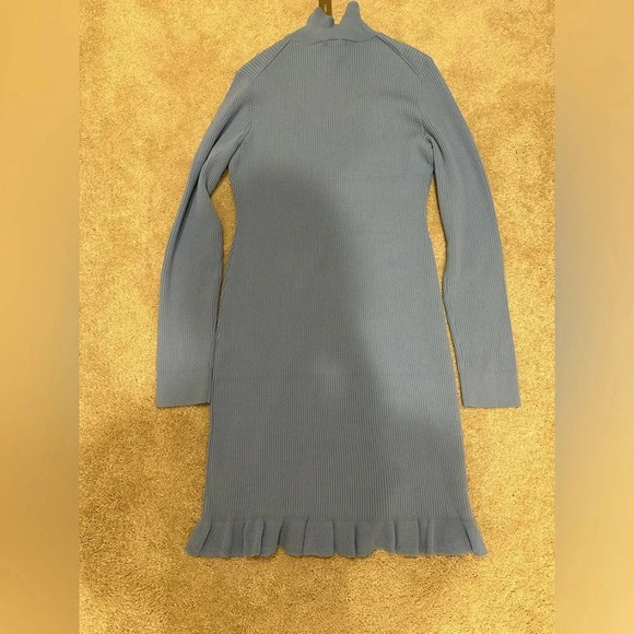 J. Crew Blue Supersculpt ruffleneck mini sweater-dress XL - Picture 4 of 4